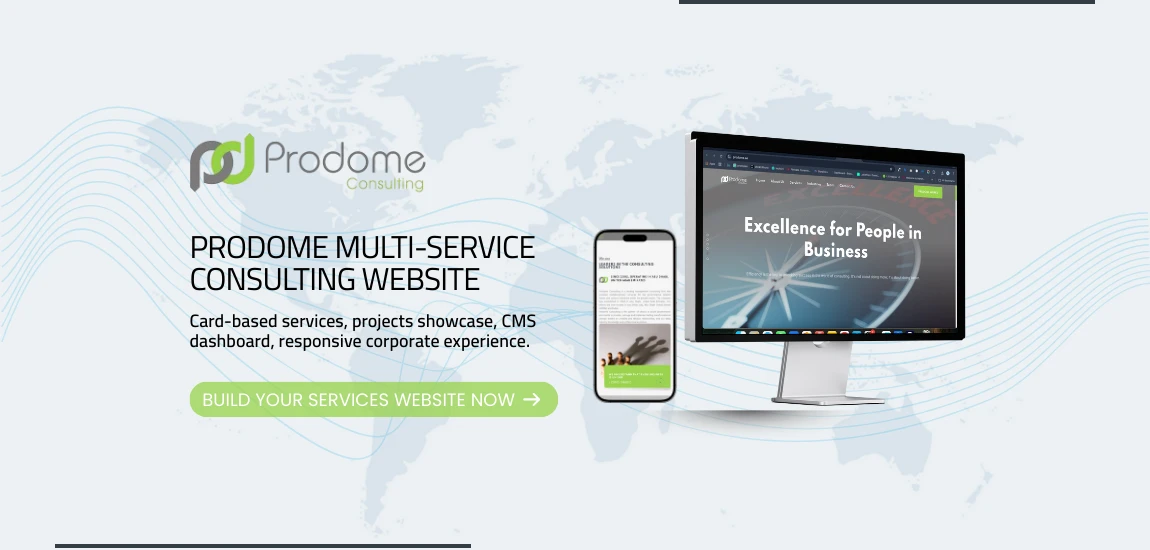 Prodome: Multi-Service Consulting & Solutions Website in the UAE
